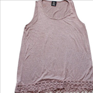 Nordstrom Bobeau Blush Laced Trimmed Knit Sleeveless Blouse